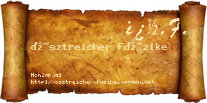 Ösztreicher Füzike névjegykártya